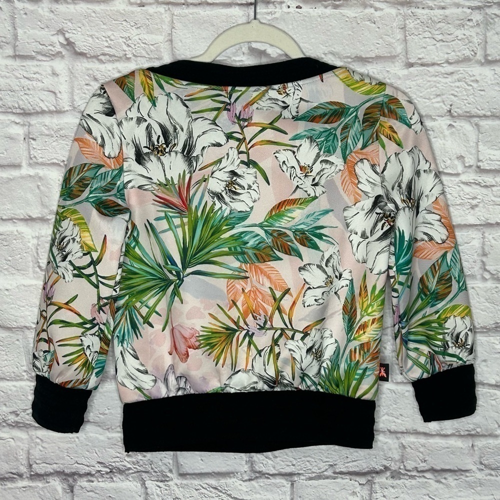 Patrizia Pepe Tropical Floral Print 3/4 Sleeve Boatneck Top - Picture 6 of 15
